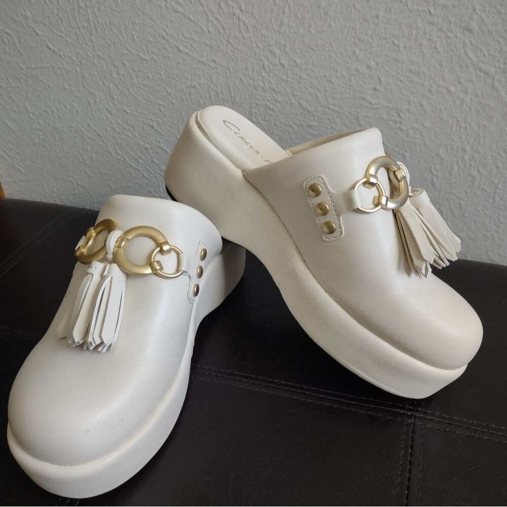 Sam Edelman Circus NY Jinger Modern Ivory Clog Size 6.5